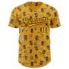 Custom Gold Black 3D Tobe Fonseca Coffee Worker Bee Authentic Baseball Jersey