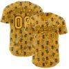 Custom Gold Black 3D Tobe Fonseca Coffee Worker Bee Authentic Baseball Jersey