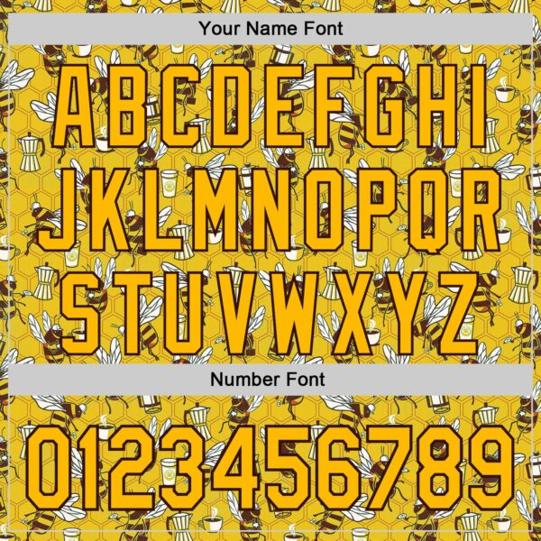 Custom Gold Black 3D Tobe Fonseca Coffee Worker Bee Authentic Baseball Jersey