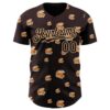 Custom Brown Brown-City Cream 3D Tobe Fonseca Kitten Nuggets Fast Food Cat Authentic Baseball Jersey