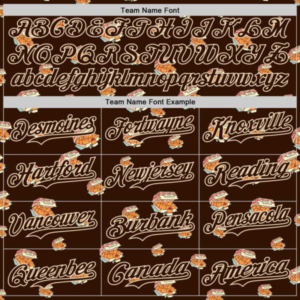 Custom Brown Brown-City Cream 3D Tobe Fonseca Kitten Nuggets Fast Food Cat Authentic Baseball Jersey