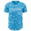 Custom Sky Blue Sky Blue-White 3D Tobe Fonseca Snowflake Cat Winter Authentic Baseball Jersey