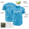 Custom Sky Blue Sky Blue-White 3D Tobe Fonseca Snowflake Cat Winter Authentic Baseball Jersey