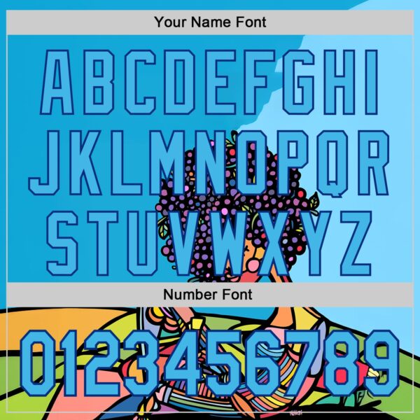 Custom Blue Sky Blue-Royal Ninhol Afro Authentic Baseball Jersey