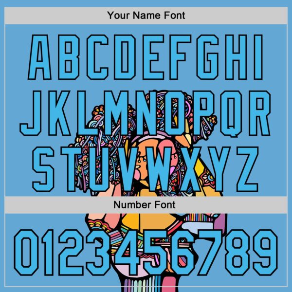 Custom Blue Sky Blue-Black Ninhol Black Flowers Authentic Baseball Jersey