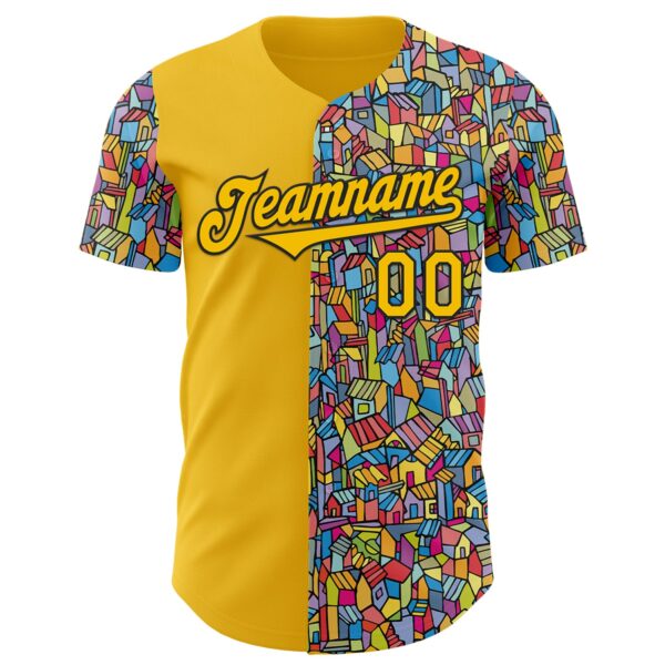 Custom Yellow Black Ninhol Favela II Authentic Baseball Jersey