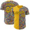 Custom Yellow Black Ninhol Favela II Authentic Baseball Jersey