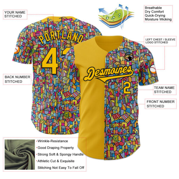Custom Yellow Black Ninhol Favela II Authentic Baseball Jersey