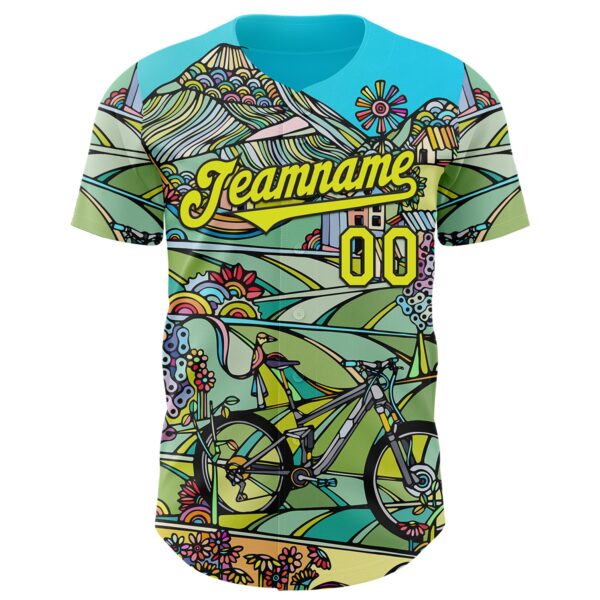 Custom Blue Neon Yellow-Black Ninhol Full Authentic Baseball Jersey