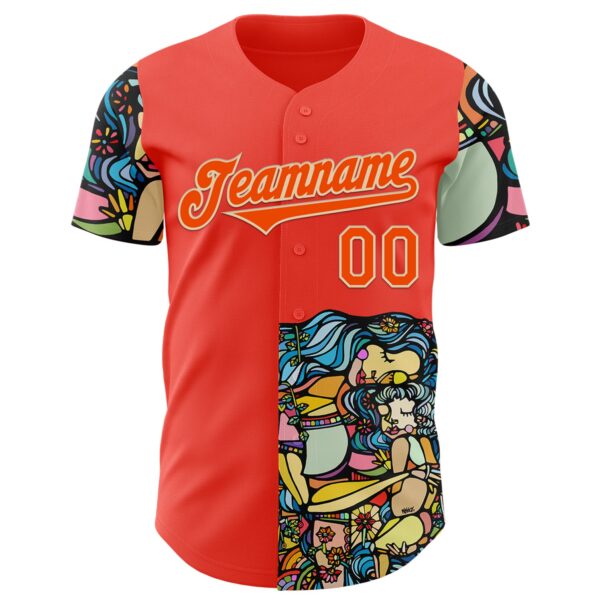 Custom Orange City Cream Ninhol Mother and Child Authentic Baseball Jersey