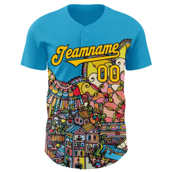 Custom Blue Yellow-Black Ninhol Nordeste Authentic Baseball Jersey