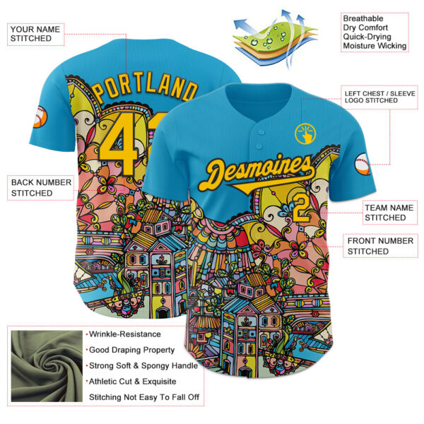 Custom Blue Yellow-Black Ninhol Nordeste Authentic Baseball Jersey