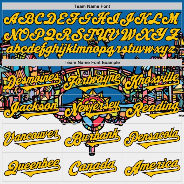 Custom Blue Yellow-Black Ninhol PE Authentic Baseball Jersey