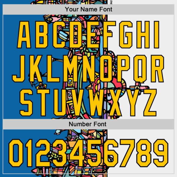 Custom Blue Yellow-Black Ninhol PE Authentic Baseball Jersey