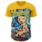 Custom Gold Electric Blue Ninhol Play with Birds Blue Authentic Baseball Jersey