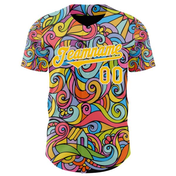 Custom Red Yellow-White Ninhol Summertime Authentic Baseball Jersey