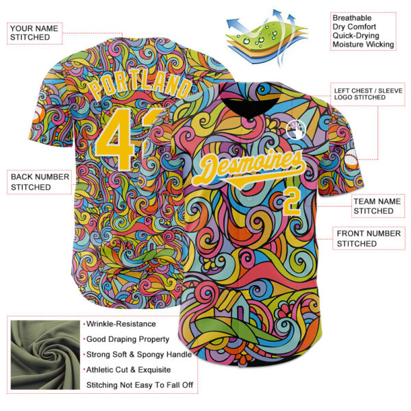 Custom Red Yellow-White Ninhol Summertime Authentic Baseball Jersey