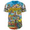 Custom Sky Blue Yellow-Black Ninhol Wonderland Authentic Baseball Jersey