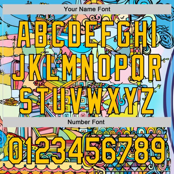 Custom Sky Blue Yellow-Black Ninhol Wonderland Authentic Baseball Jersey