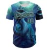 Custom Blue Black-Ice Blue Tom Wood What Dwells Below Authentic Baseball Jersey