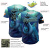 Custom Blue Black-Ice Blue Tom Wood What Dwells Below Authentic Baseball Jersey