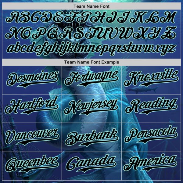 Custom Blue Black-Ice Blue Tom Wood What Dwells Below Authentic Baseball Jersey