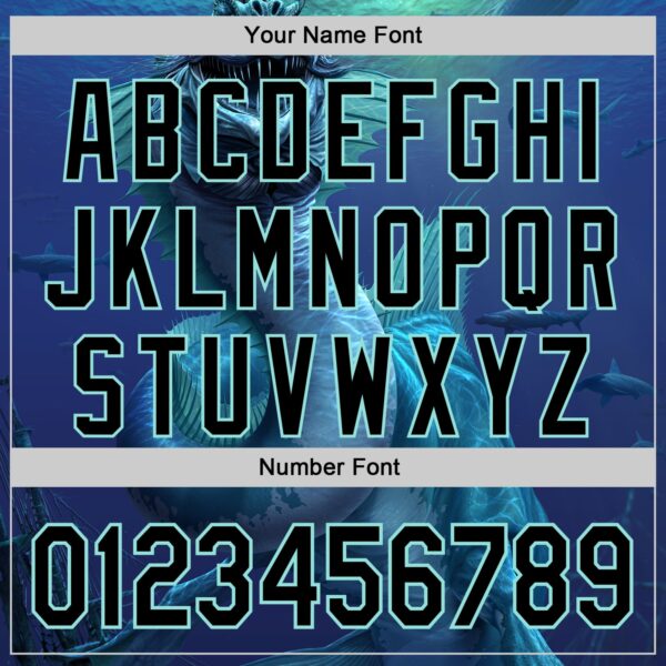 Custom Blue Black-Ice Blue Tom Wood What Dwells Below Authentic Baseball Jersey