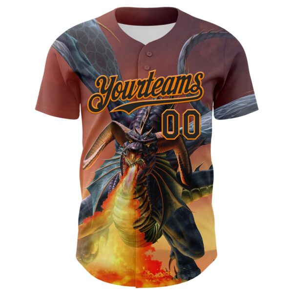 Custom Black Bay Orange Tom Wood Line of Fire Authentic Baseball Jersey