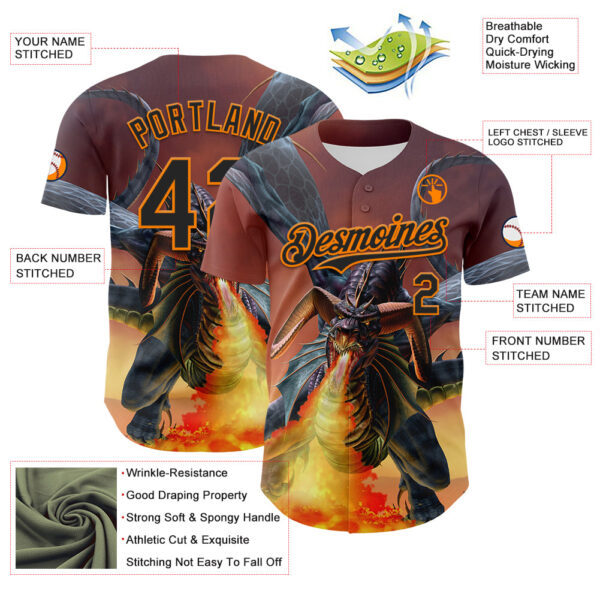 Custom Black Bay Orange Tom Wood Line of Fire Authentic Baseball Jersey