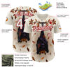 Custom Cream White-Red Episodic Drawing Autumn Fox Authentic Baseball Jersey