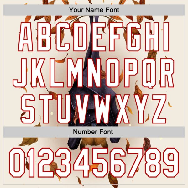 Custom Cream White-Red Episodic Drawing Autumn Fox Authentic Baseball Jersey