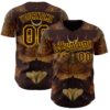 Custom Brown Gold Episodic Drawing Autumn Moth Authentic Baseball Jersey