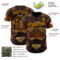 Custom Brown Gold Episodic Drawing Autumn Moth Authentic Baseball Jersey