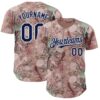 Custom Pink Navy-White Episodic Drawing Carnation Authentic Baseball Jersey