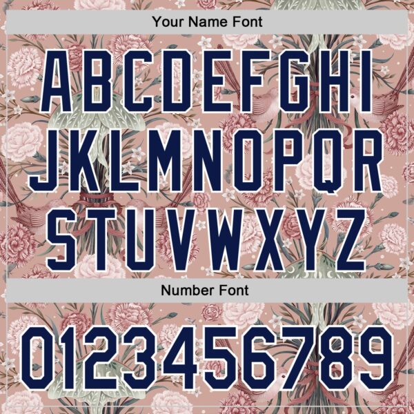 Custom Pink Navy-White Episodic Drawing Carnation Authentic Baseball Jersey