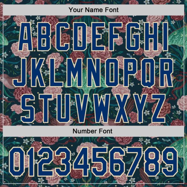 Custom Pink US Navy Blue-Cream Episodic Drawing Carnation Authentic Baseball Jersey