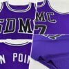 Custom Purple Black-White Authentic Throwback Basketball Jersey