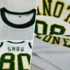 Custom White Green-Gold Authentic Throwback Basketball Jersey