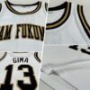 Custom White Black-Old Gold Authentic Throwback Basketball Jersey