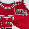 Custom Red Black-White Authentic Throwback Basketball Jersey