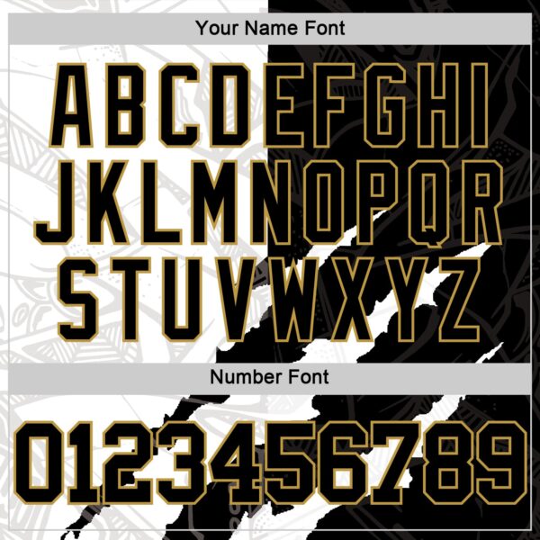 Custom Graffiti Pattern Black Old Gold-White Scratch Round Neck Sublimation Basketball Suit Jersey