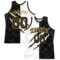 Custom Graffiti Pattern Black Old Gold-White Scratch Round Neck Sublimation Basketball Suit Jersey