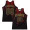 Custom Black Red-Old Gold Splash Round Neck Sublimation Basketball Suit Jersey