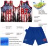 Custom White Red-Royal American Flag Round Neck Sublimation Basketball Suit Jersey