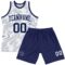 Custom White Navy Curve Lines Round Neck Sublimation Basketball Suit Jersey