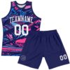 Custom Figure White-Pink Fluid Art Round Neck Sublimation Basketball Suit Jersey