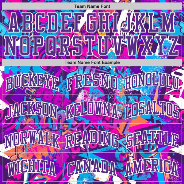 Custom Graffiti Pattern Purple-White Splash Round Neck Sublimation Basketball Suit Jersey