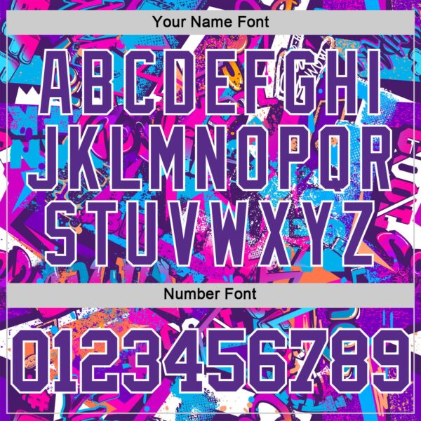 Custom Graffiti Pattern Purple-White Splash Round Neck Sublimation Basketball Suit Jersey