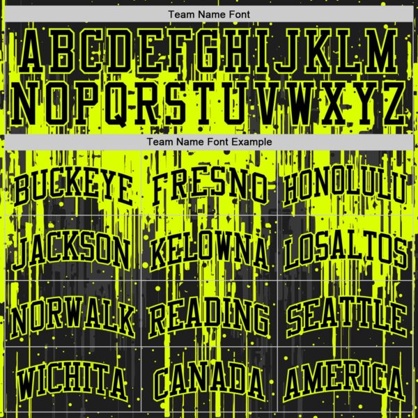 Custom Black Neon Green Dripping Splatter Art Round Neck Sublimation Basketball Suit Jersey