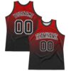 Custom Red Black-White Fade Fashion Round Neck Sublimation Basketball Suit Jersey